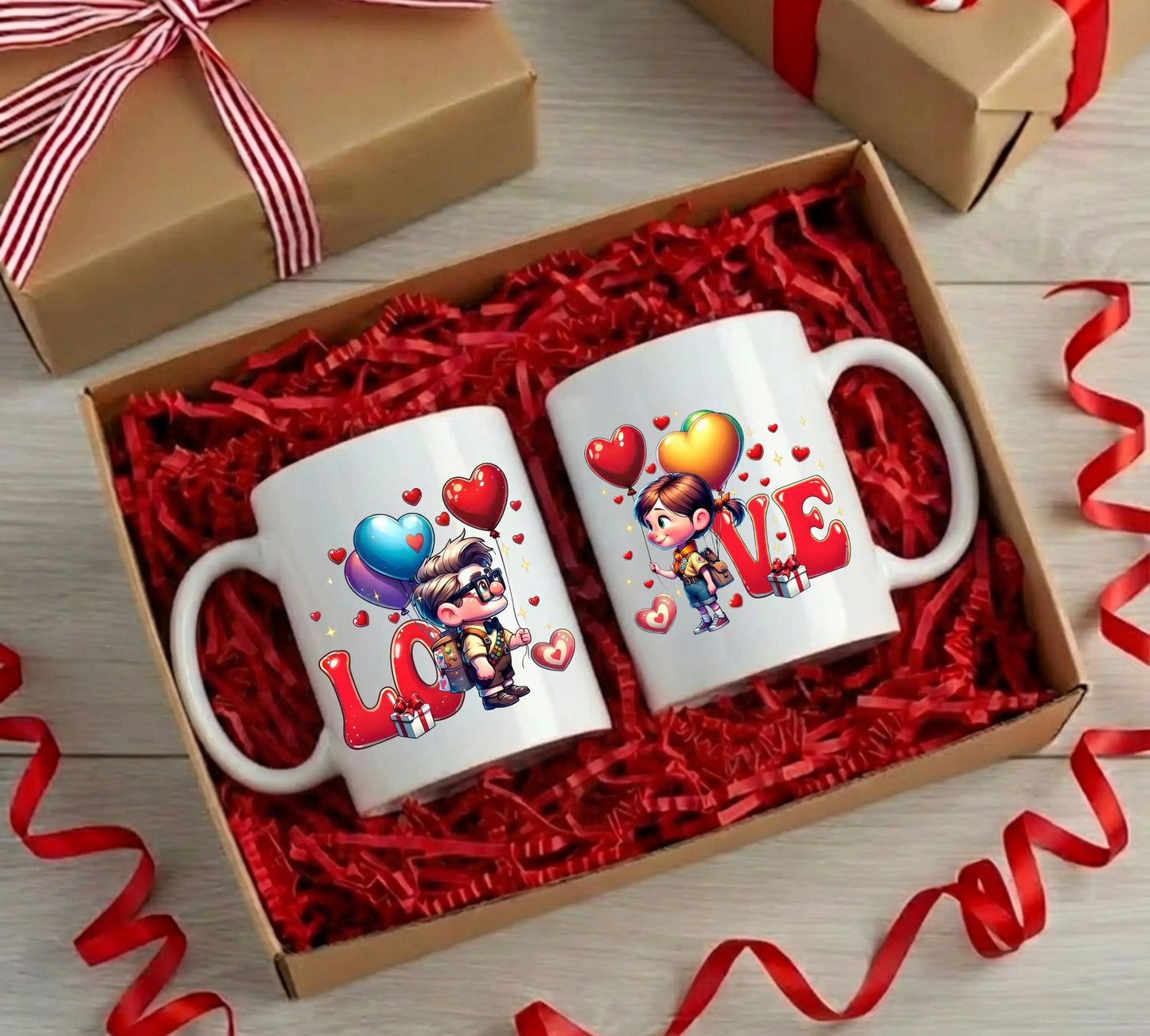 Carl Fredricksen & Russell Love Coffee Cup - Twin Mugs Memories In Craft