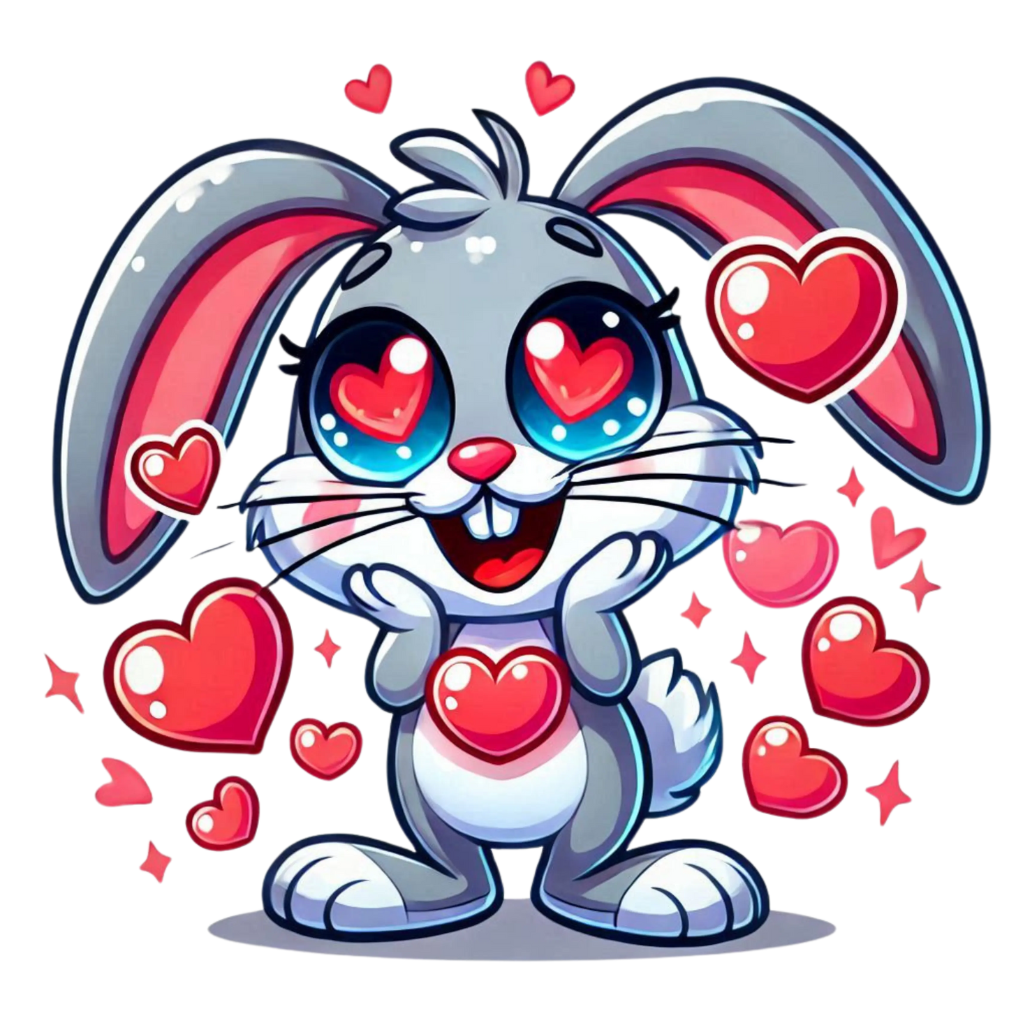 Baby Rabbit with heart felt love - Valentines T Shirt Memories In Craft