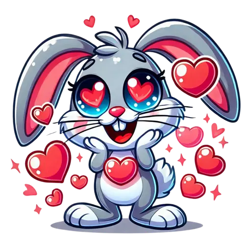 Baby Rabbit with heart felt love - Valentines T Shirt Memories In Craft