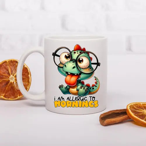 Memories In Craft Sarcastic Coffee Cup For Those Who Break Out in Grumpiness Before 10 AM I'm Allergic to Mornings Coffee Cup | Funny Mug | Memories In Craft