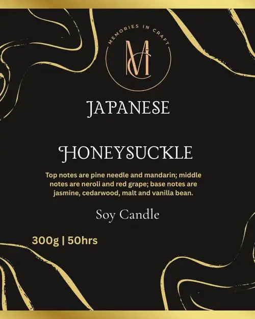 Memories In Craft Scented Candle Japanese Honeysuckle Scented Candle – Small Room & Bathroom Candle Japanese Honeysuckle Scented Candle | Bathroom & Bedroom Candle – Memories In Craft