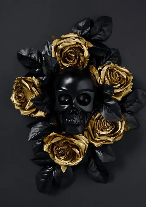 Stunning Black Face & Gold Rose UV Wall Art Memories In Craft