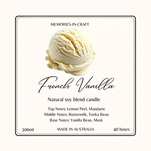 French Vanilla Scented Candle - Premium Creamy Vanilla Fragrance Memories In Craft