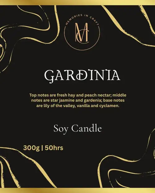 Memories In Craft Scented Candle Gardenia Scented Candle – Soft Floral Fragrance for Small Spaces Gardenia Scented Candle | Perfect for Bathrooms & Small Bedrooms – Memories In Craft