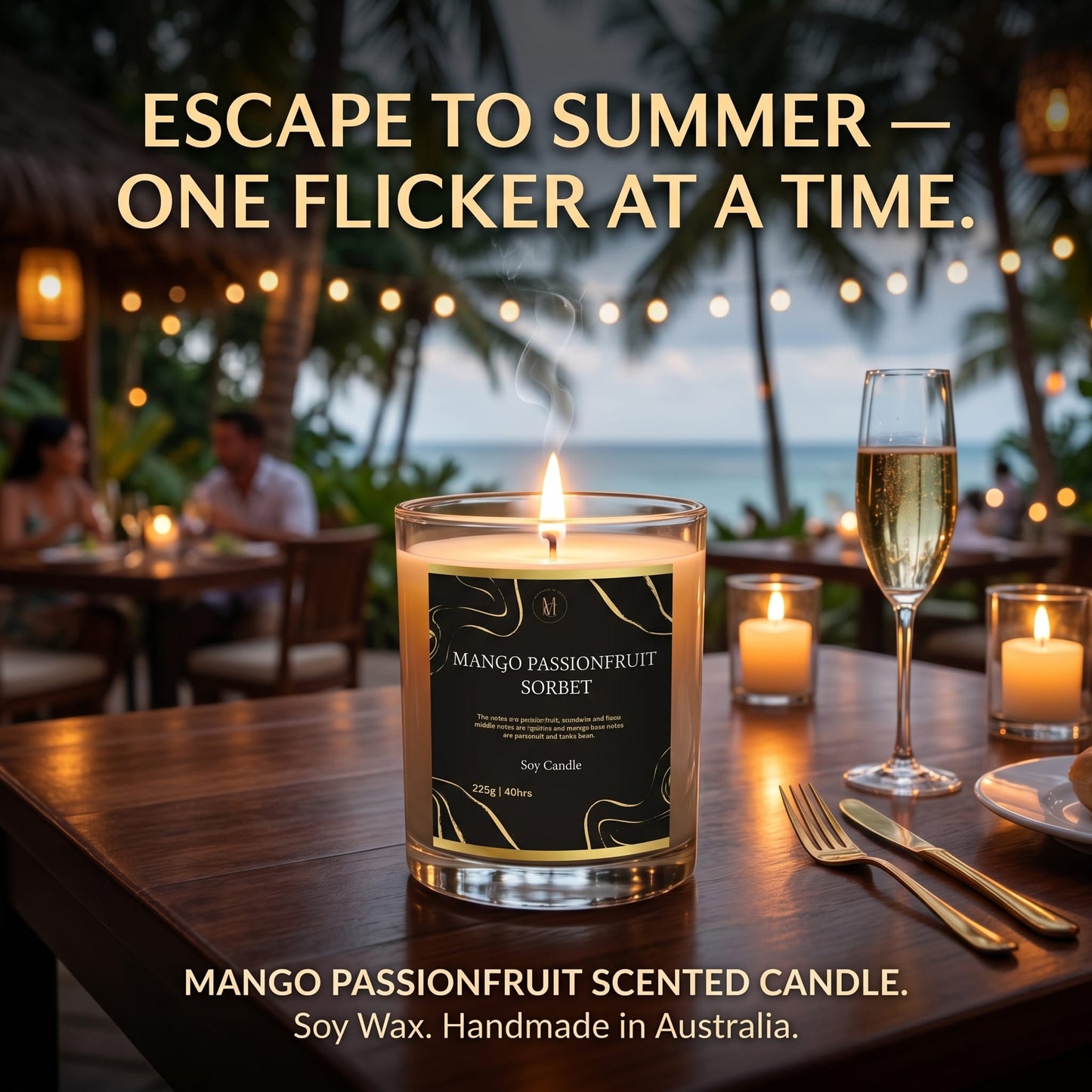 Memories In Craft Scented Candle Escape to Summer β One Flicker at a Time - Mango Passionfruit Scented Candle Mango Passionfruit Sorbet Scented Candle | Memories In Craft