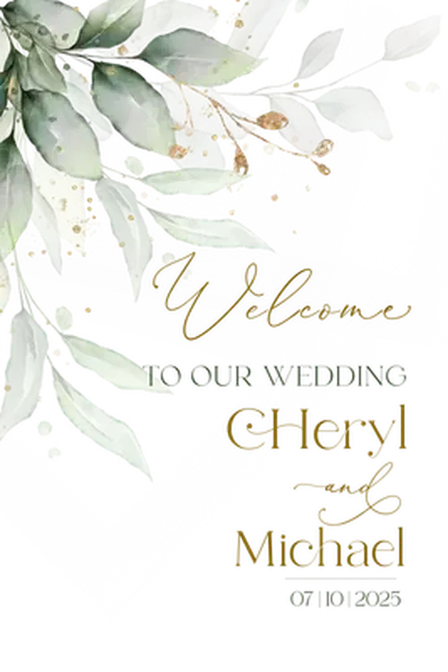 Sage Welcome To Our Wedding Sign UV Memories In Craft