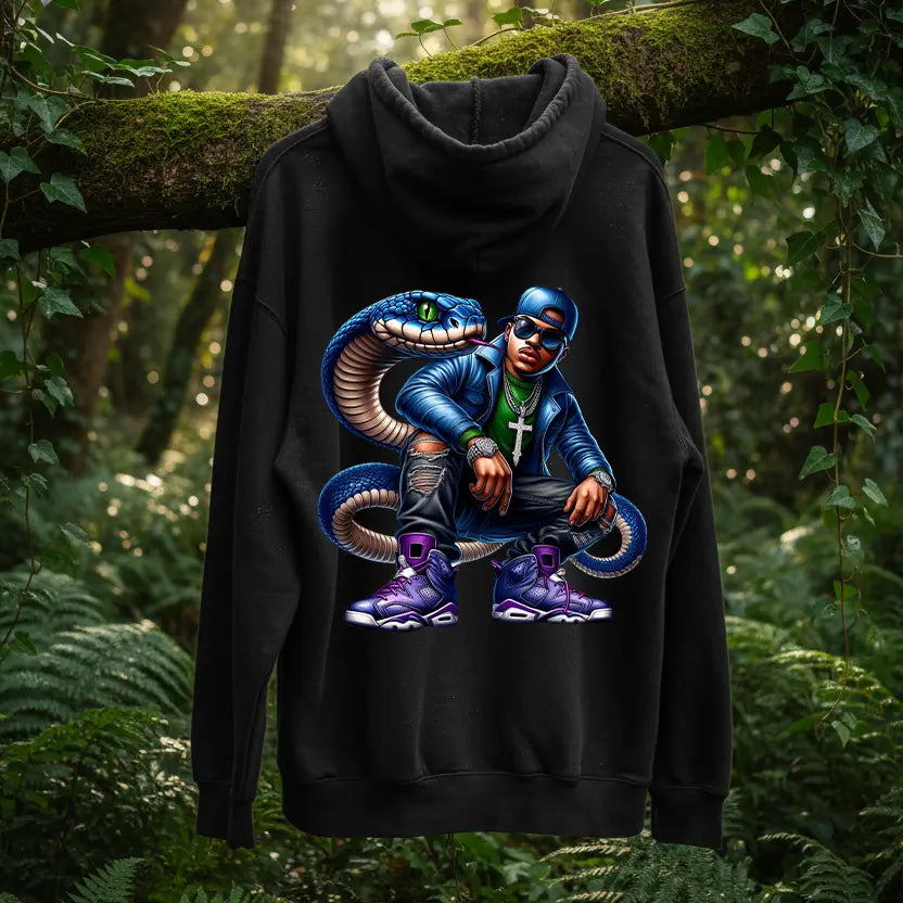 Gangster Snake Man Urban T-Shirt - Premium Streetwear Graphic Tee Memories In Craft