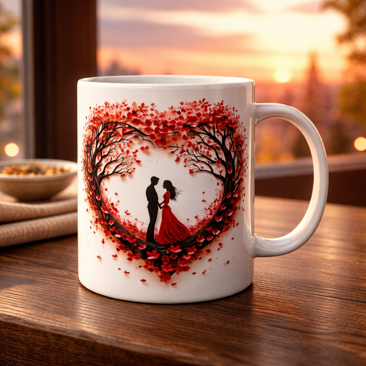 Valentines Special Coffee Cups - heart-themed romantic coffee mug - Memories In Craft