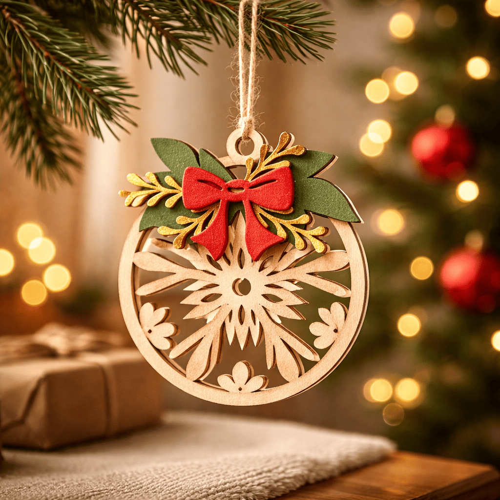 Memories In Craft Christmas Tree Ornament Christmas Tree Ornament with Red Bow tie Christmas Tree Ornament with Red Bow Tie | Australian Made Holiday Décor
