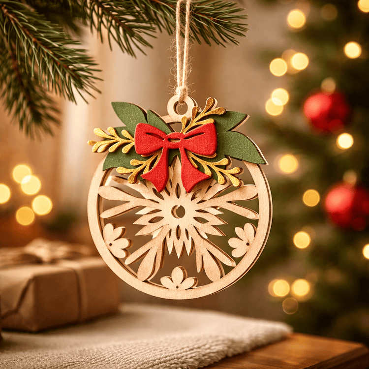 Memories In Craft Christmas Tree Ornament Christmas Tree Ornament with Red Bow tie Christmas Tree Ornament with Red Bow Tie | Australian Made Holiday Décor