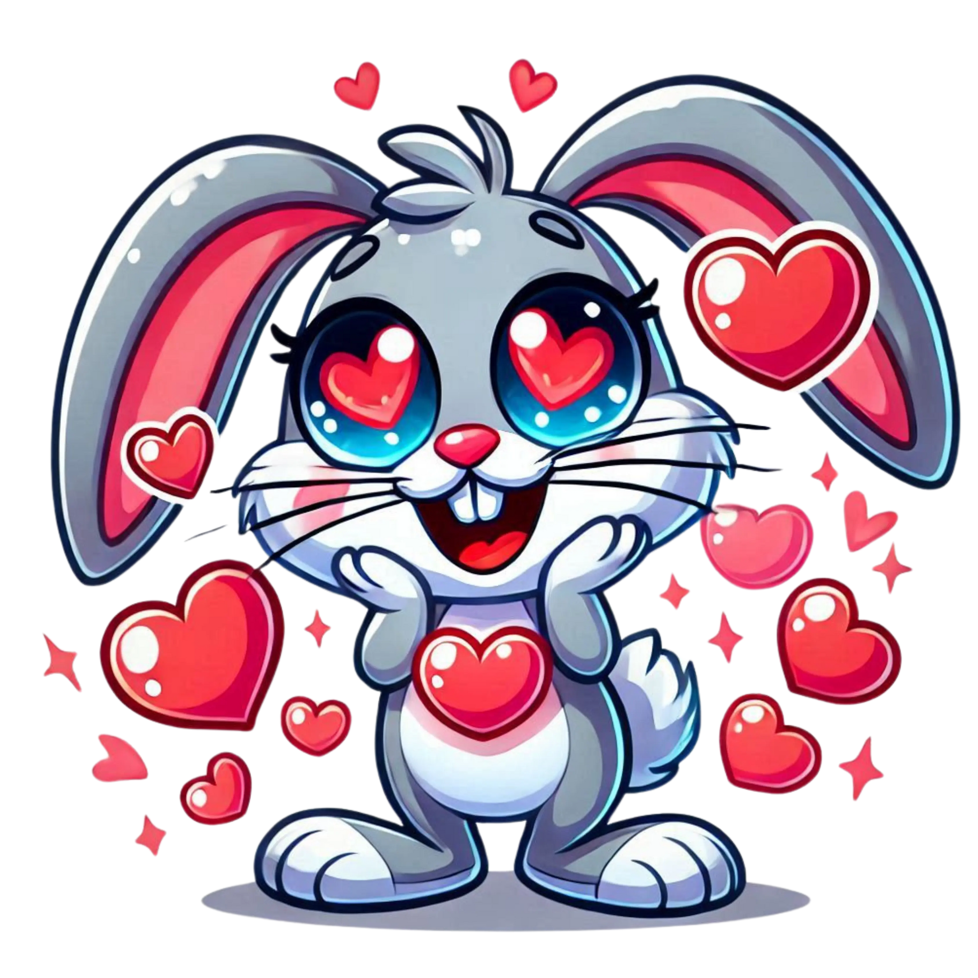 Baby Rabbit with heart felt love  - Valentines T Shirt Memories In Craft