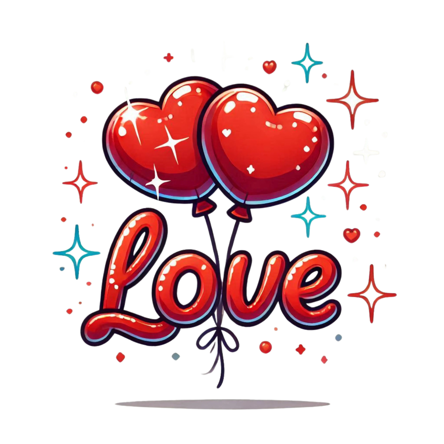 Heart With Love & Stars - Valentine T-Shirt Memories In Craft