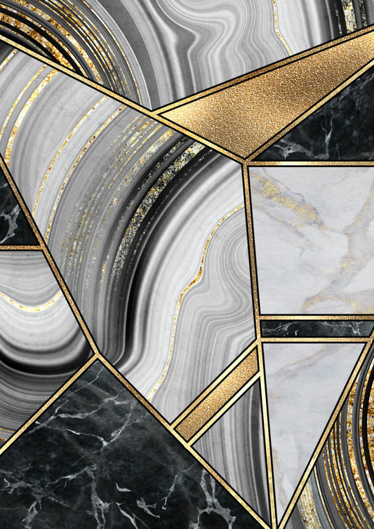 Stunning Black & Gold Abstract Wall Art - Premium Handmade Decor Memories In Craft