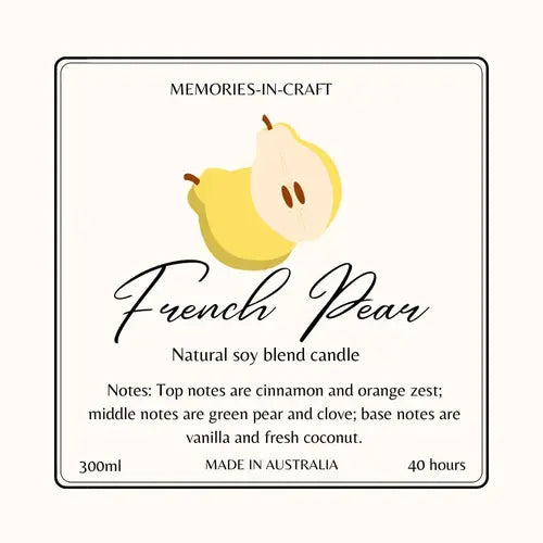 French Pear Scented Candle Memories In Craft