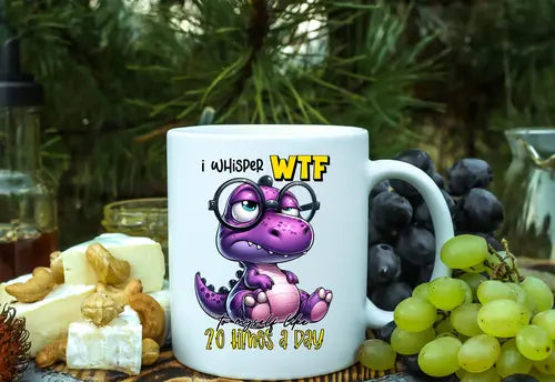 Memories In Craft Sarcastic Coffee Cup I Whisper WTF Coffee Cup - Funny Sarcastic Mug for Coffee Lovers I Whisper WTF Coffee Cup | Funny Sarcastic Mug | Memories In Craft