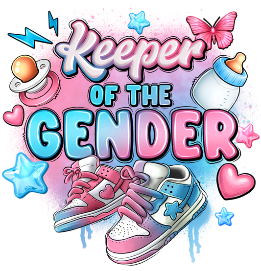 Keeper Of the Gender - Gender Reveal T-Shirt for Expecting Mums