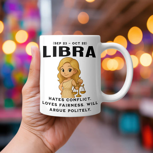 Memories In Craft Coffee Cup Because Libras Don't Just Sip Coffee — They Weigh Up Whether It's Worth It Libra Sarcastic Coffee Cup | 11oz & 15oz Zodiac Mug | Memories In Craft