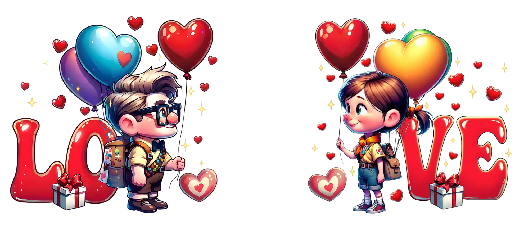 Carl Fredricksen & Russell Love Coffee Cup  - Twin Mugs Memories In Craft