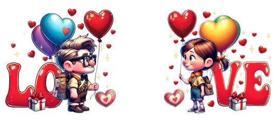 Carl Fredricksen & Russell Love Coffee Cup  - Twin Mugs Memories In Craft