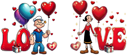 Popeye & Olive Oyl Valentines - Twin Mugs Memories In Craft