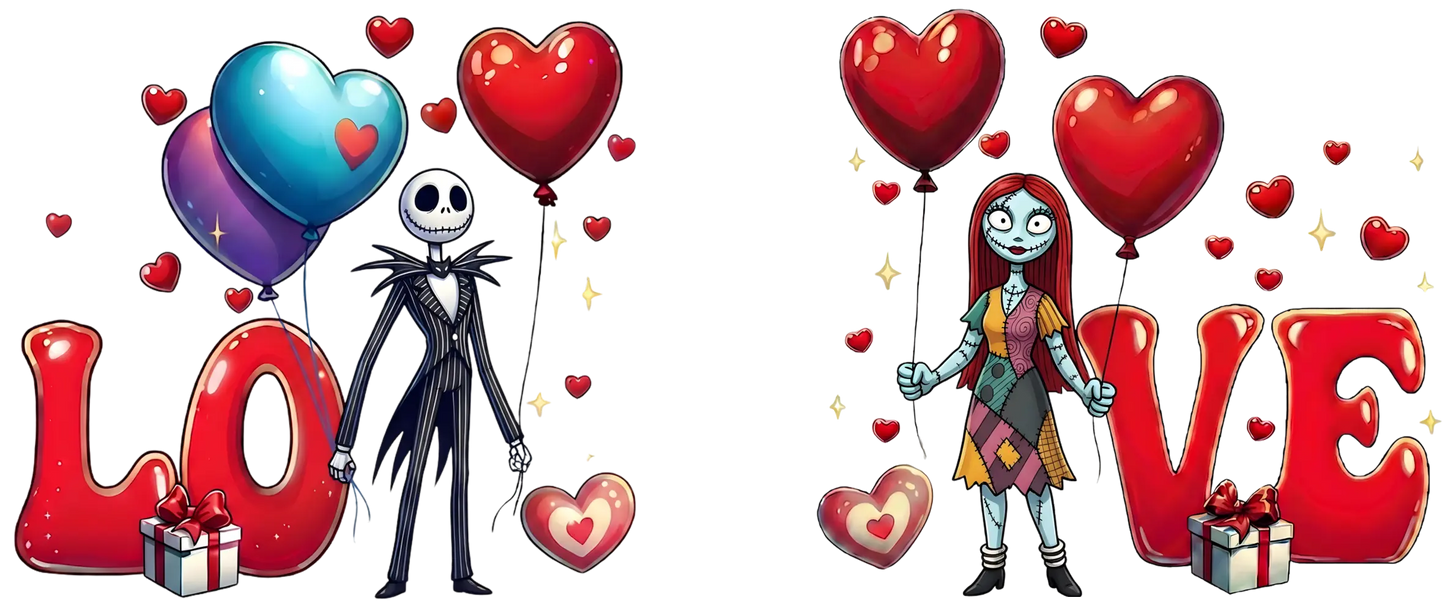 Jack Skellington and Sally Romantic Valentines Twin Mugs Memories In Craft