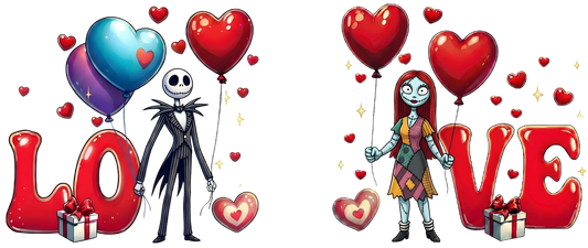 Jack Skellington and Sally Romantic Valentines Twin Mugs Memories In Craft