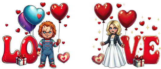 Scary Couple Chucky and Tiffany Romantic Couple Twin Mugs Memories In Craft