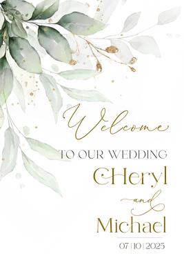 Sage Welcome To Our Wedding Sign UV Memories In Craft