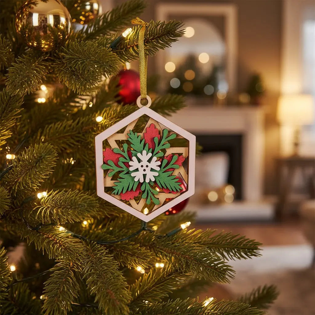 Christmas Tree Ornament - Snowflake Memories In Craft