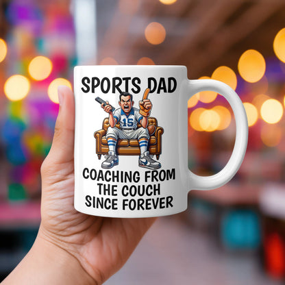 Memories In Craft Mugs For the Dad Who Coaches Best From the Couch Sports Dad Coaching From The Couch Coffee Cup | Funny 11oz & 15oz Dad Mug
