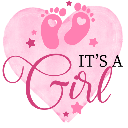 It's A Girl - Pink Heart Gender Reveal Onesie or T-Shirt Memories In Craft