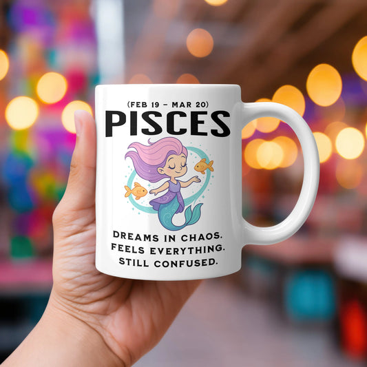 Memories In Craft Mug Because You Were Born to Swim Against the Current — and Sip in Style Pisces Sarcastic Coffee Cup | 11oz & 15oz | Zodiac Mug Gift