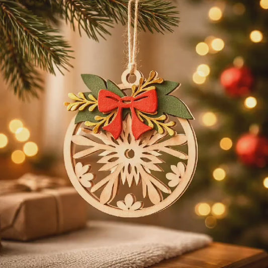 Christmas Tree Ornament with Red Bow tie