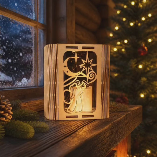 Christmas Lantern Angel Front | Festive Decorative Lantern